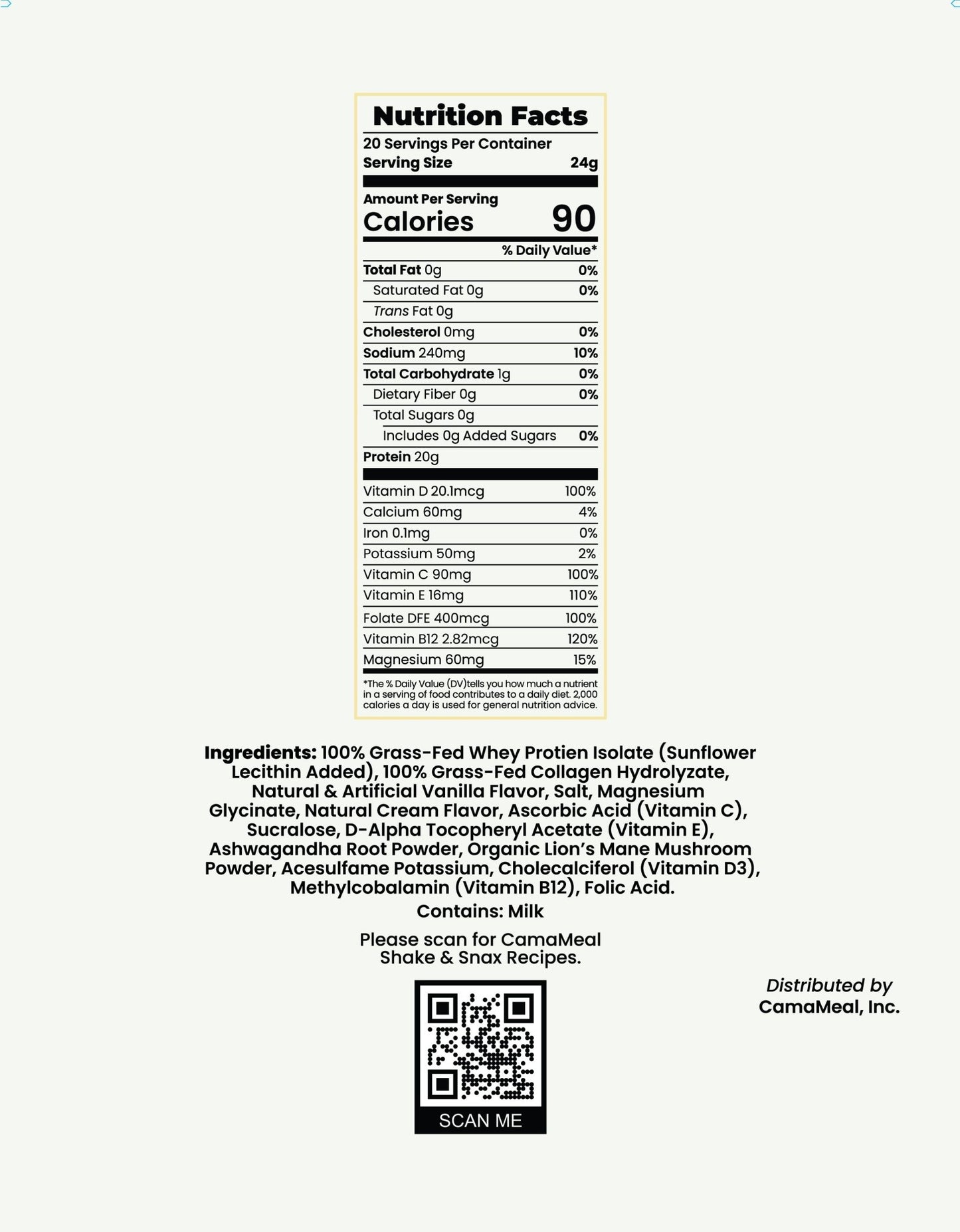 Vanilla Ice Cream - Cama Meal